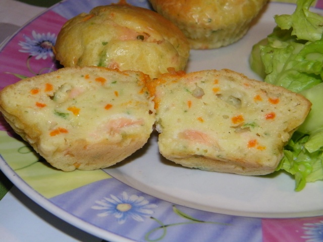 MUFFINS SAUMON BOURSIN - LES PETITS PLATS DANS LES GRANDS