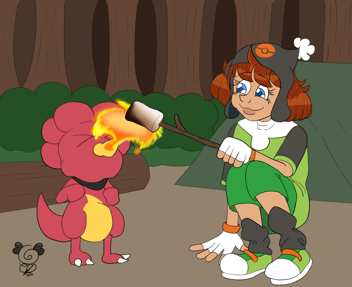 EchoTULF's OC, Zeth training her Magby on how to hone their fire powers!